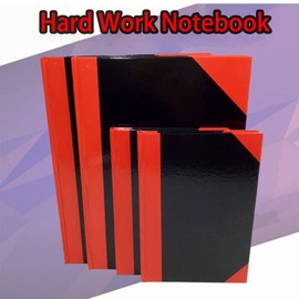 A4 Size Stylish Black & Red Waterproof Notebook, 68 Pages Hardback Cover Single Hardcover Notepad, for Writing Note-Taking Surface Coating