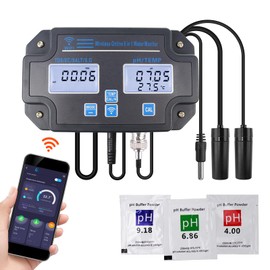 Landtek Water Quality Tester pH/EC/TDS/Salinity/SG/Temperature with Easy Calibration 24Hrs Online APP Monitoring for Fish Tank Aquariums Home Laboratory Smart Instrument