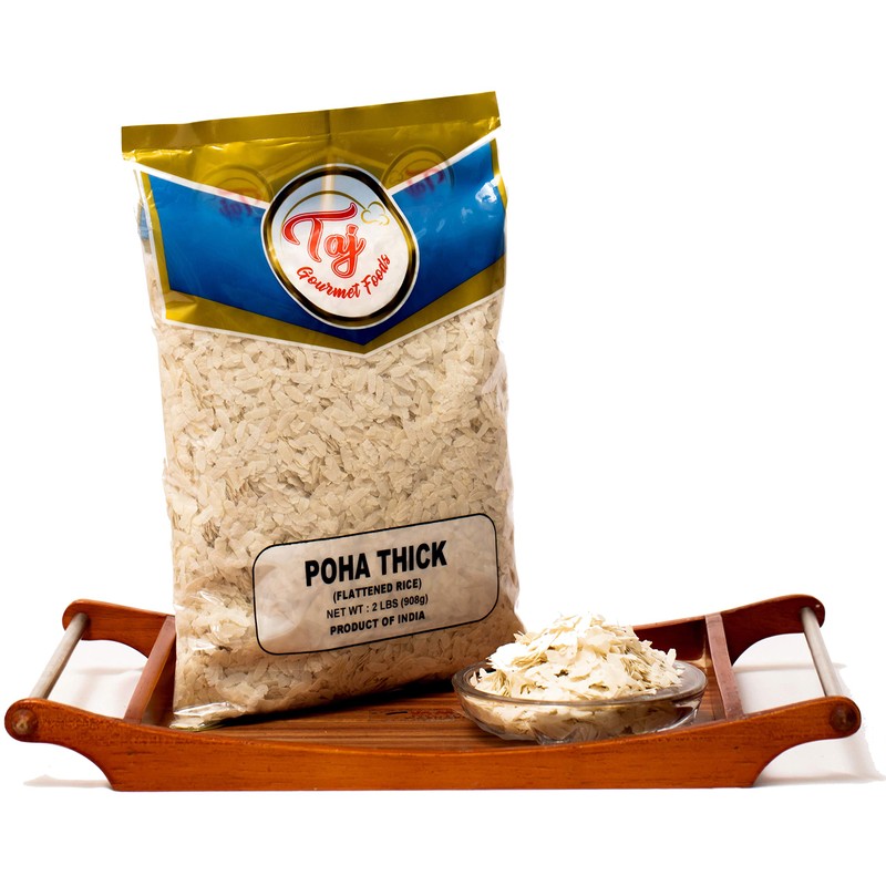 TAJ Poha Thick 2-Pounds | Powa Flattened Rice