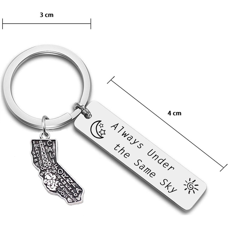 JJTZX Always Under the Same Sky US State Keychain Long
