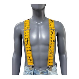 AireKouzia Black Suspenders Heavy Duty Suspenders for Men - 2 Inch Black Suspenders Men Pack of 2, Work Suspenders for Men Heavy Duty (Black + Orang)