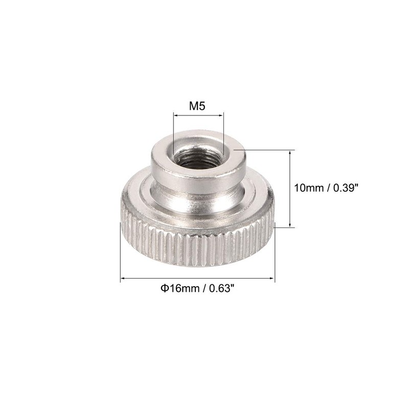 uxcell Knurled Thumb Nuts, M5 Round Knobs with, Nickel Plating,