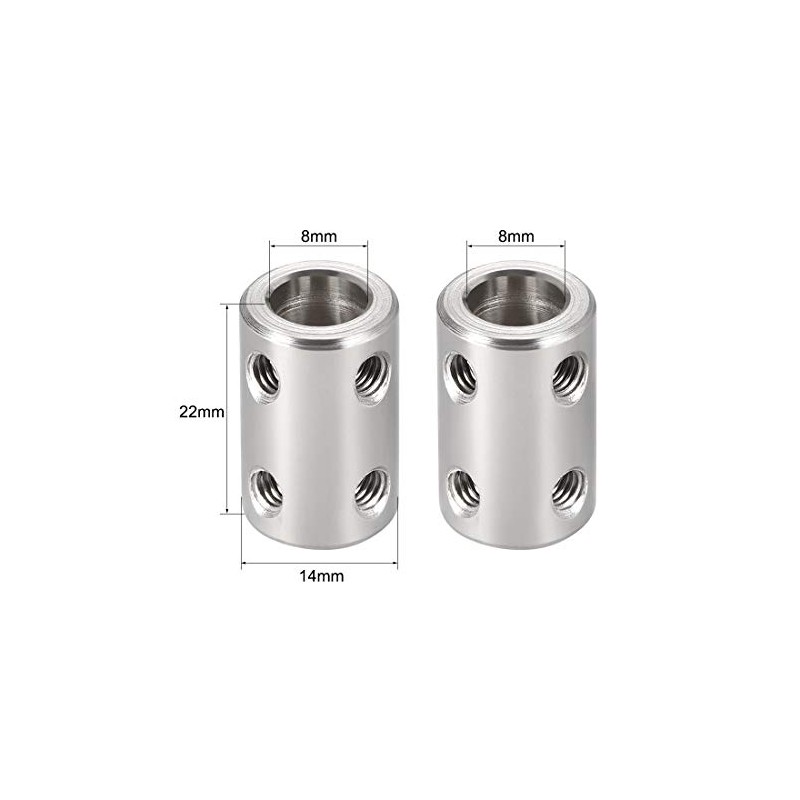 sourcing map 8mm to 8mm Bore Rigid Coupling Bolt L22XD14