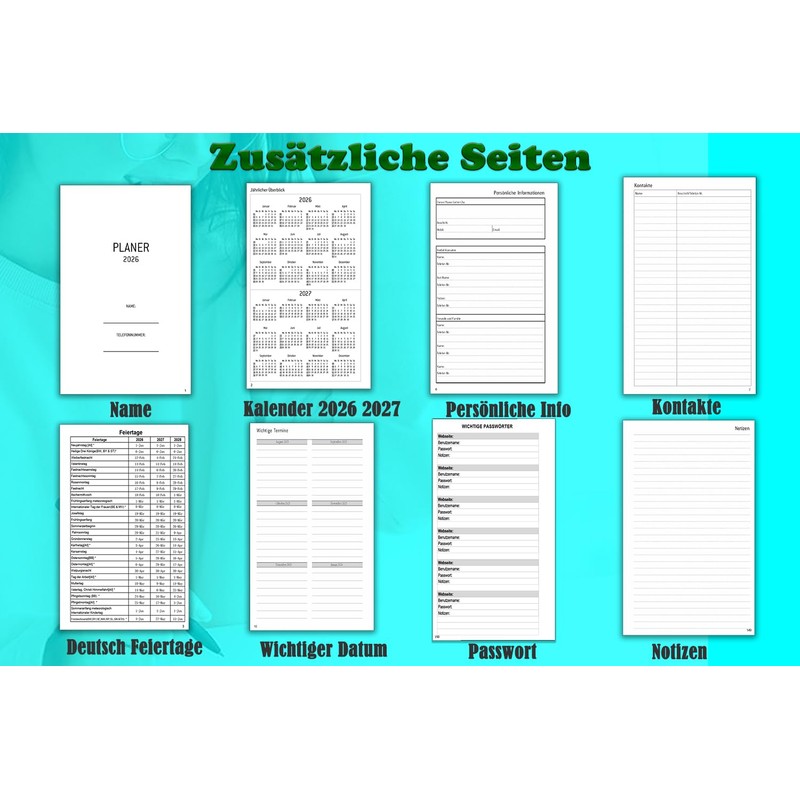 Calendar 2026 Personal A6 Ring Binder Refillable Weekly Planner /
