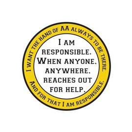 Black and Gold Recovery Medallion in Years 1-50 with Alcoholics Anonymous Responsibility Pledge My Recovery Store