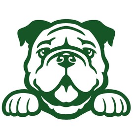 STICKER DAD Bulldog Peeking V1 Vinyl Decal by StickerDad® - Size: 5", Color: Forest Green - Windows, Walls, Bumpers, Laptop, Lockers, etc.