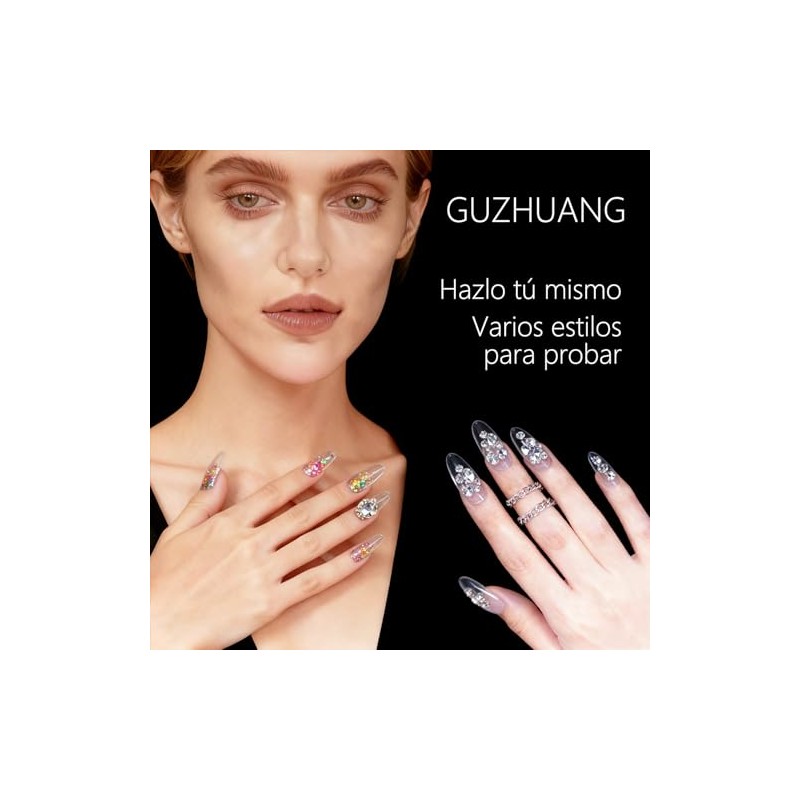 600PCS Transparente Uñas Postizas Para Manos，12 Tamaños Tips Para Uñas