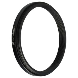 vhbw 52mm to 48mm Step Down Ring Adapter for Camera Lens Filter Adapter Metal Black