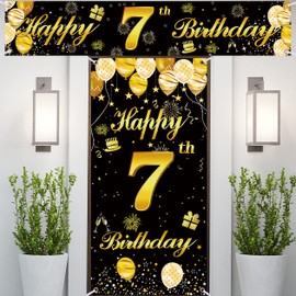 7th Happy Birthday Door Banner IMISI Birthday Decorations Birthday Backdrop Decorations for a Party