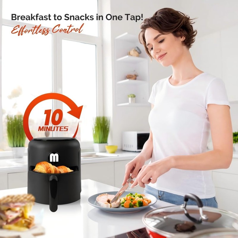 MIRASTON 2.8QT Digital Air Fryer, Space-Saving Mini Personal Air Fryers,