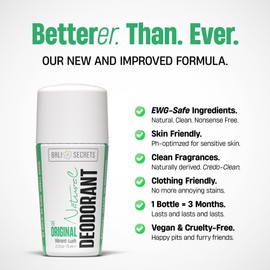 Bali Secrets Natural Deodorant for Women & Men. Nonsense Free. Clean Formula for Sensitive Skin. Strong & Reliable Odor Protection. No Synthetic Aluminum. Organic & Vegan [THE ORIGINAL]