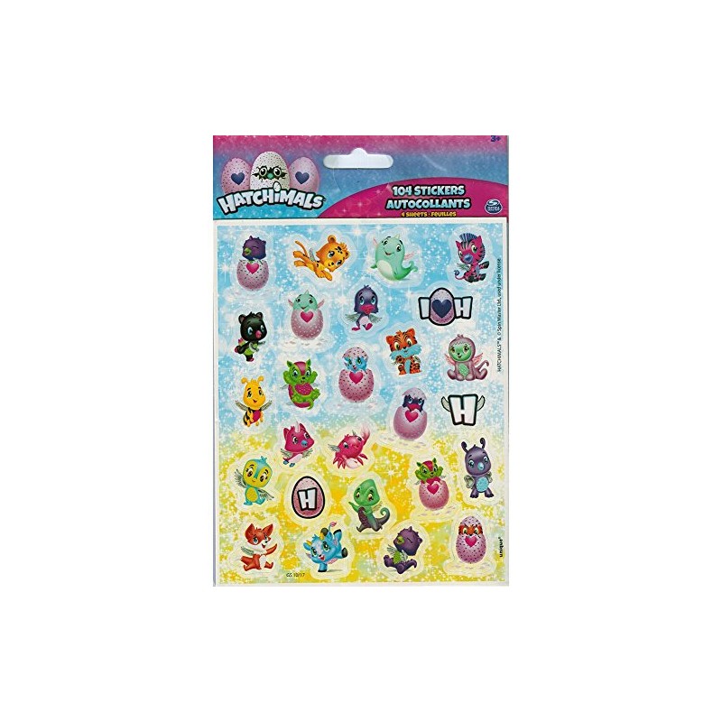Unique Party 59324 - Hatchimals Sticker Sheets, Pack of 4