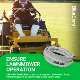 BlueStars 539109243 Mower Deck Belt - for 48" Decks Husqvarna Jonsered Poulan Pro Zero-Turn Mowers - Replaces Husqvarna AYP Poulan 539109243 539105644 | Aramid Cord | 136" x 5/8"