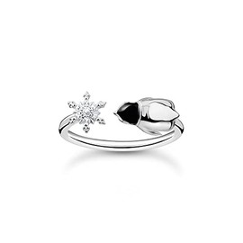 THOMAS SABO TR2416-041-7 Women's Ring Snowflake and Penguin Silver 925 Sterling Silver Cold Enamel, Sterling Silver, Cubic Zirconia
