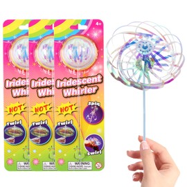 Rainbow Spinner Toy, 3 Pieces Rainbow Twirler Stick, Magic Rainbow Spinner, Bubble Spinner Wand for Adults and Children, Colourful Wand for Parties and Festivals