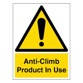 V Safety Anti-Climb Product In Use - Portrait 150 x 200mm - 1mm Rigid Plastic Safety Sign
