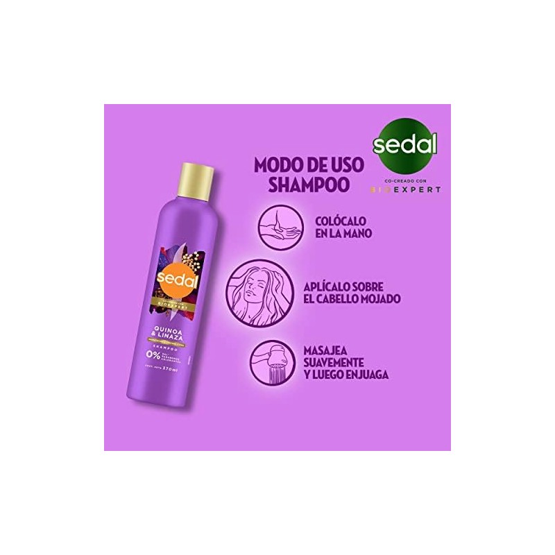 Sedal Shampoo Quinoa y Linaza 370 ml
