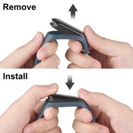 3 Pack Bands for Xiaomi Mi Band 4 & Mi Band 3 Strap, Soft Silicone Replacement Sport Bands Bracelet Strap for Xiaomi Mi Band 4 & 3 Smartwatch (Black+Abyss Blue+Blue Gray)