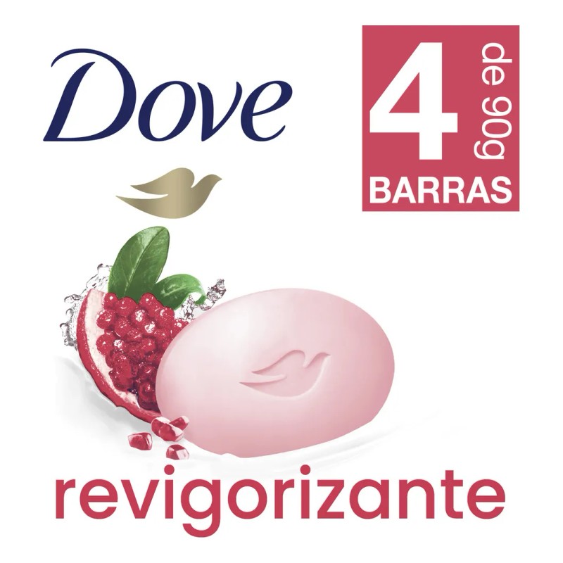 Dove Jabón Barra Revigorizante Granada Verbena 4x90g