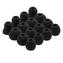 JNSA 16pcs Black Replacement Ear Tips Ear Buds Ear Gels for Beats by dr dre Powerbeat s Pro Eartips Earbuds Eargels for Powbeat Pro/Beat s Flex/Beat s X, SML &Double Flange, Black