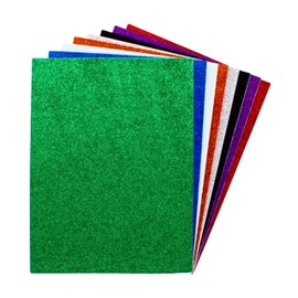 Shimmering Glitter Foam Sheets - 8 Assorted Colors - Flexible EVA Craft Foam for Art & Card Making - 20cm × 15cm