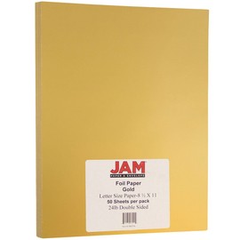 JAM PAPER Foil 24lb 2-Sided Paper - 8.5 x 11 - Gold - 50 Sheets/Pack