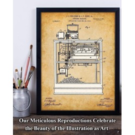 Popcorn Machine - 11x14 Unframed Patent Print Poster - Makes a Great Gift Under $15 for Home Theater Wall Decor