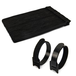 Art3d 110 PCS Reusable Cable Ties, Adjustable Hook and Loop Straps Cable Management Cord Organizer for Home Office - 20 x 1.2 CM, Black