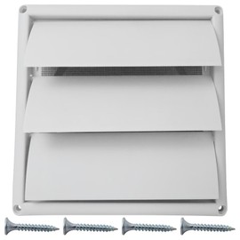 BGEHHCY Upgraded 6" Dryer Vent Cover for Exterior Wall Vent Hood Outlet Airflow Vent Dryer Air Vent with Screen Includes 4 Screw for Easy Installation - White