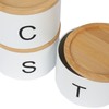 Harbour Housewares Stackable Tea Coffee Sugar Canisters with Bamboo Lids