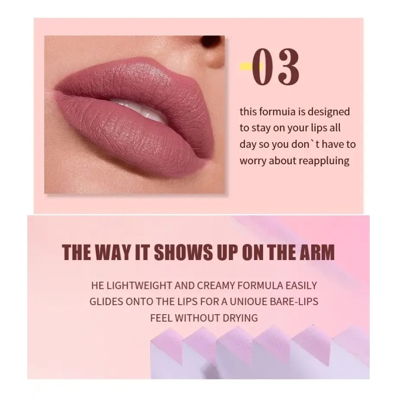 Set De 12 Labiales Mate De Larga Duración Pintalabio Regalo