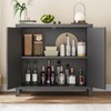 Jocoevol Buffet Cabinet with Storage, Fluted Sideboard Black Accent Cabinet