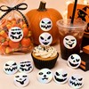 Halloween Ghost Face Stickers Roll 500PCS 1 Inch Round Holographic