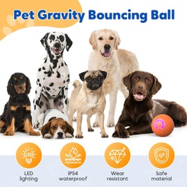 2025 Shaky Ball Toy for Dogs, New Vibrating Dog Ball, Automatic Moving Interactive Bouncing Dog Toys, Rolling Toys for All Dogs-2PCS (Orange+Blue)