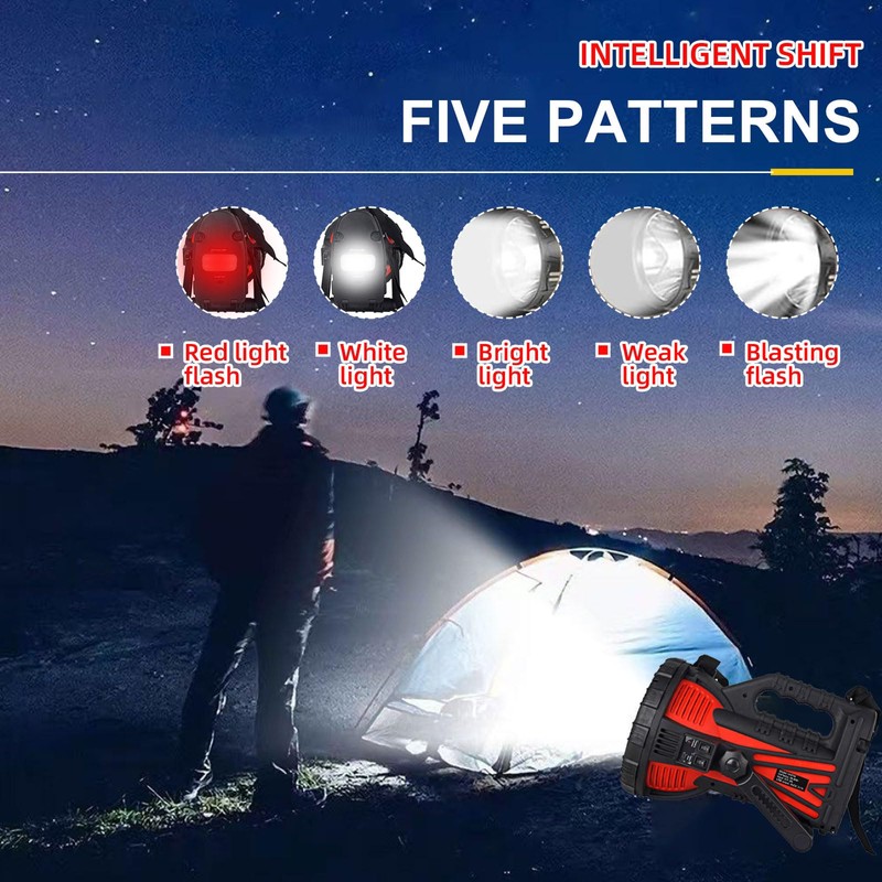 Rechargeable Spotlights Handheld, 10000LM Cool Giant Remote Spotlight for Hunting,