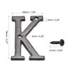 sourcing map House Letter, 3 Inch Cast Iron Letter K
