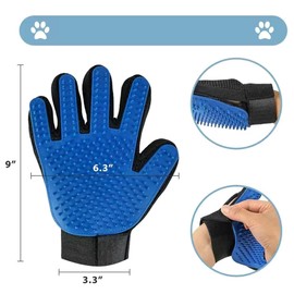 1 Pair of Pet Grooming Gloves. Hair Remover mitt Brush for Dogs and Cats - Massages and stimulates Circulation - Easy to use and Clean.