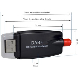 YUNTX DAB Radio Receiver, Car Kit, Digital Audio Transmission Dab + Box Radio Receiver Adapter with Antenna for Android