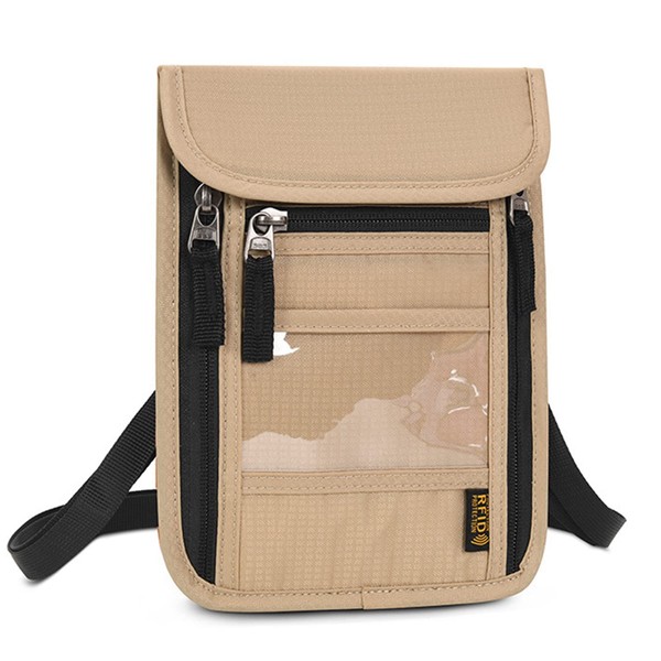 CLAPE RFID Neck Wallet Travel Bag with Soft and Innovative