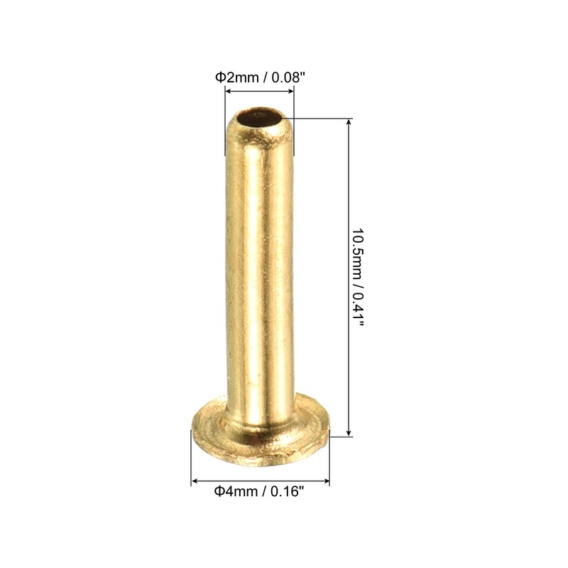 PATIKIL 2 mm 20 Pack Tube Brass Compression Fitting Insert