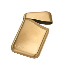 Craighill Summit Business Card Case - Front Pocket Card Holder for Men & Women, Slim & Stylish, Fits Cash, Credit & Business Cards, Solid Metal Construction - Vapor Brass