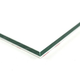 BuyPlastic King ColorCore Plastic Sheet 1/4" x 12" x 48" White-Green-White Color Core, HDPE Board, High Density Polyethylene Panel