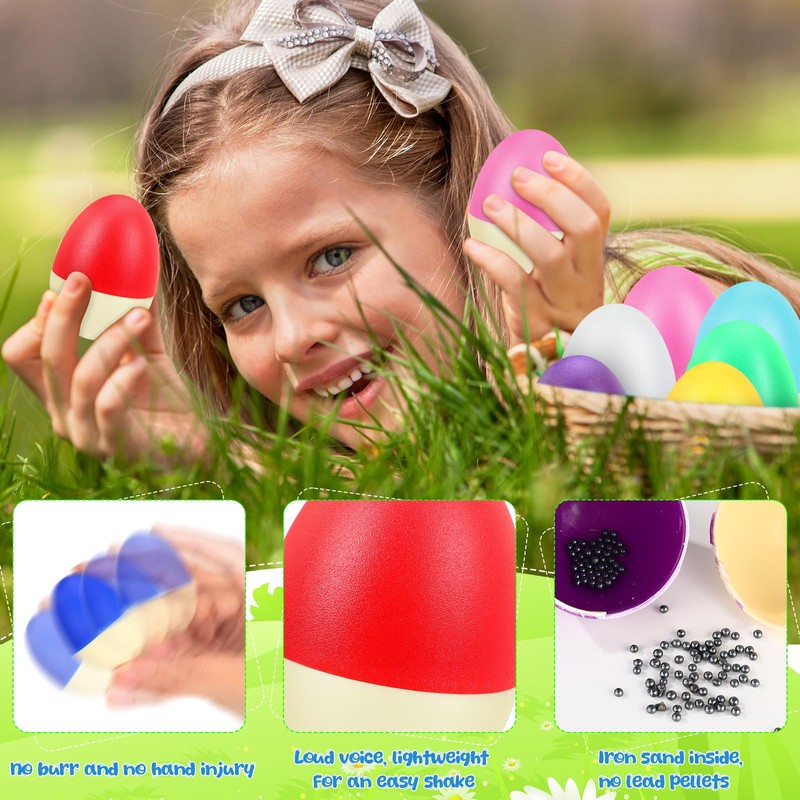Yeshone 100 Pieces Egg Shakers Musical Instruments Percussion Maracas Egg