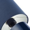 Modern Midnight Blue Glossy Bedside Table Lamp with Cotton Fabric