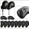 Leather Golf Headcovers Irons Set 12 Pcs Club Iron Head