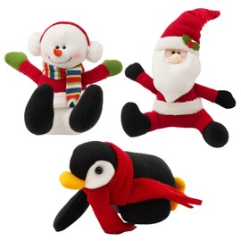 Lighted Christmas Stairs Decorations Railing Banister Set Christmas Garland for Stairs Sliding Stuffed Penguin Santa Snowman Banister on Snow Handrail for Staircase Decoration Holiday Snow Surfing Set