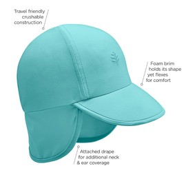 Coolibar UPF 50+ - Gorro deportivo para bebé, protección solar, Blanco, 6 meses