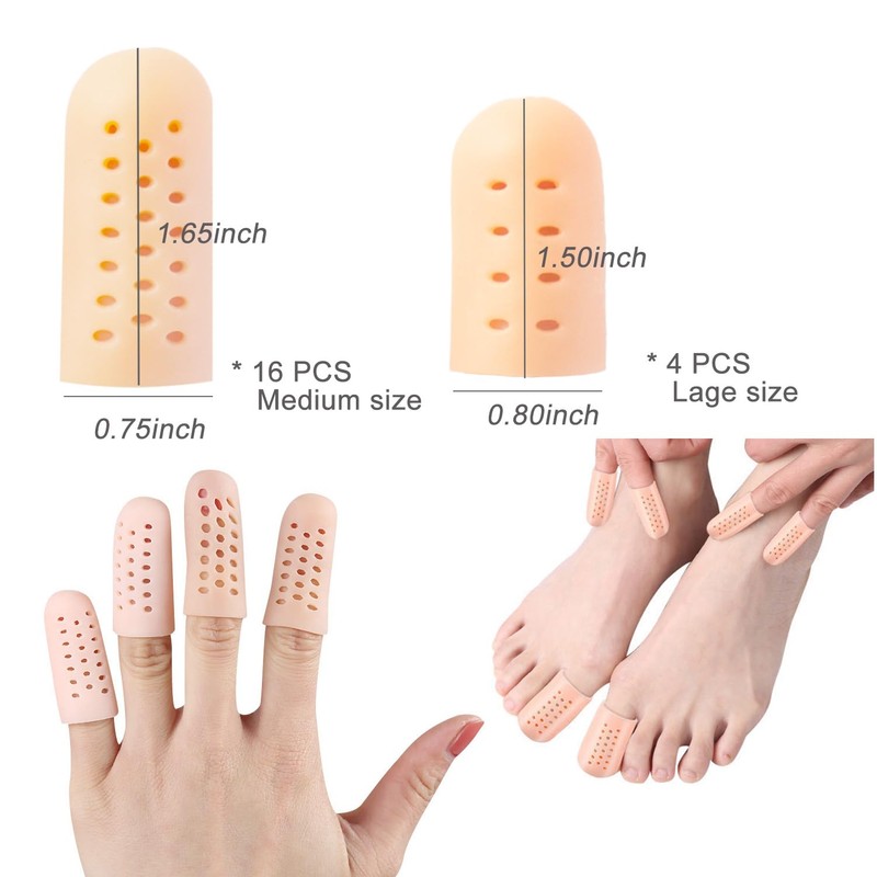 Finger Cots, Finger Protectors Support for Dry Skin Crack Slips,