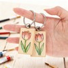 100 Pcs Wooden Keychain Blanks Bulk Rectangle Keychain Blanks