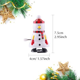 FEPITO 12 Pcs Christmas Wind-Up Toys Set Snowman Reindeer Toy for Kids Secret Santa Party Bag Gift for Christmas Birthday Thanksgiving
